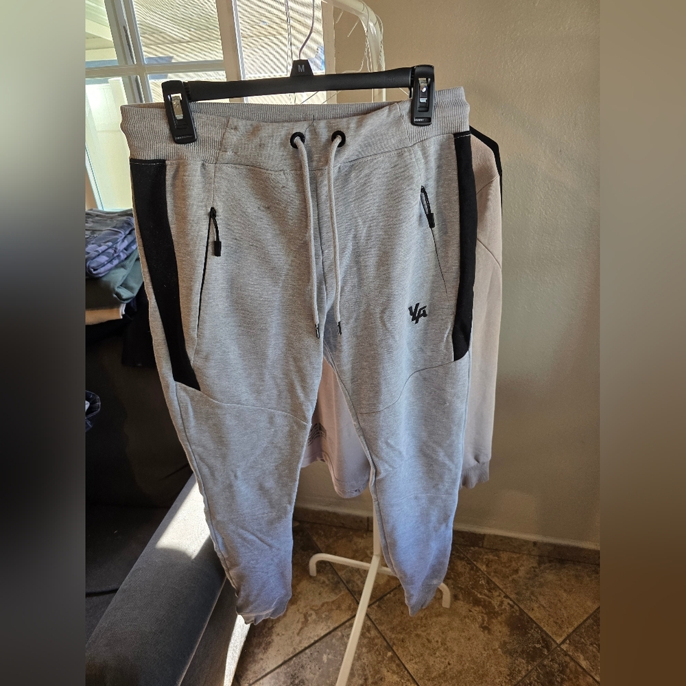 Gray Joggers with Black Accents YoungLA